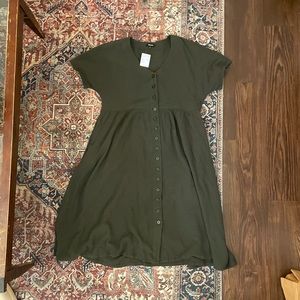 Madewell Lightspun Button-Front Midi Dress